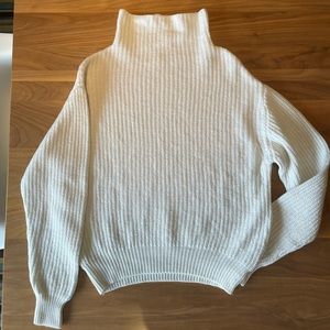 Aritzia Wilfred off-white mock turtleneck sweater.